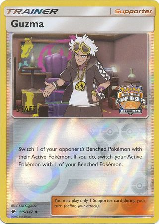 Guzma (115/147) (League Promo) (Staff) [Sun & Moon: Burning Shadows] | Total Play