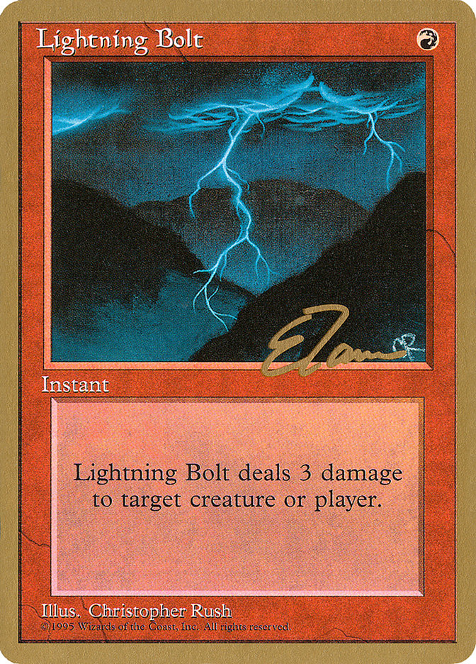 Lightning Bolt (Eric Tam) [Pro Tour Collector Set] | Total Play