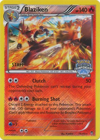 Blaziken (14/111) (Staff National Championship Promo) [XY: Furious Fists] | Total Play