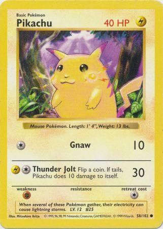 Pikachu (58/102) [Base Set Shadowless Unlimited] | Total Play