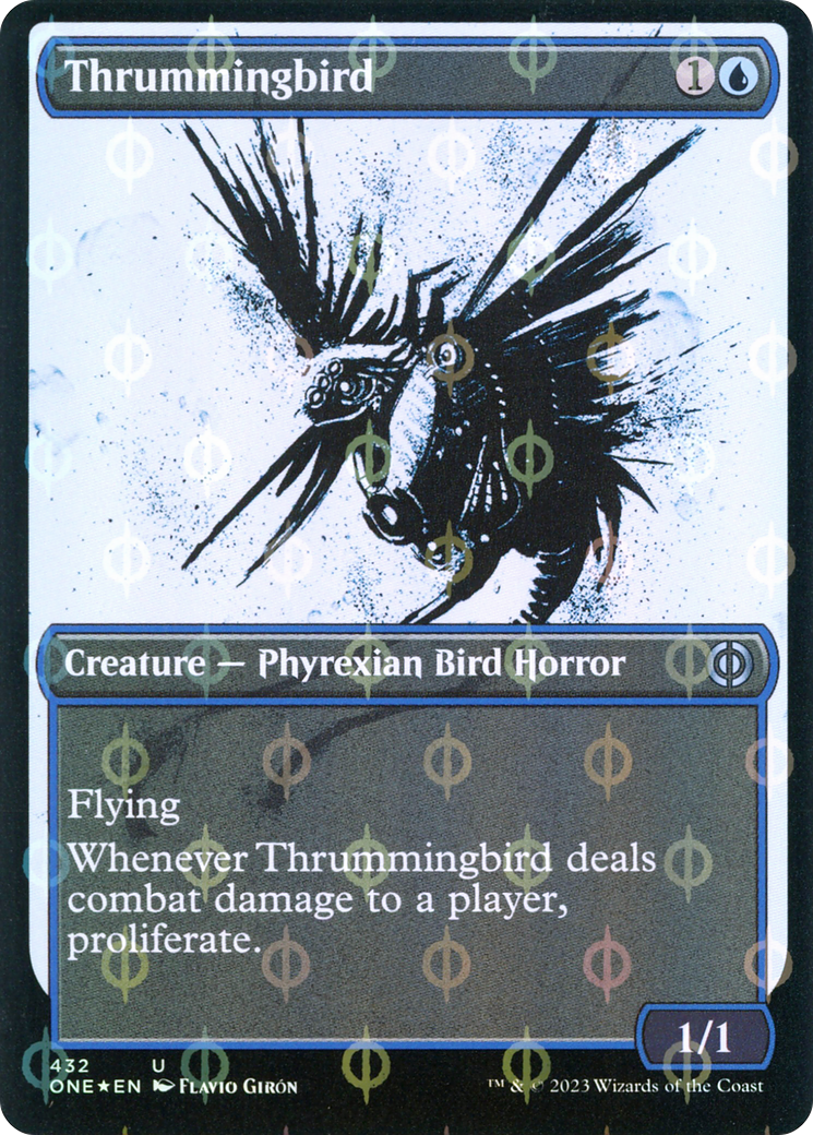 Thrummingbird (Showcase Ichor Step-and-Compleat Foil) [Phyrexia: All Will Be One] | Total Play