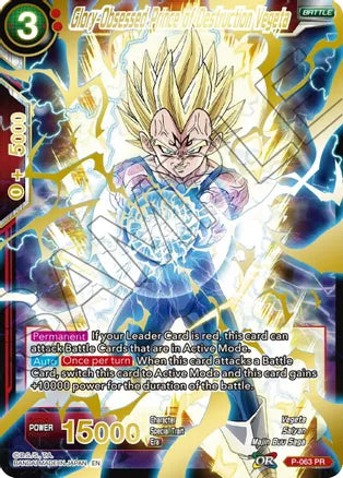 Glory-Obsessed Prince of Destruction Vegeta (Gold Stamped) (P-063) [Mythic Booster] | Total Play