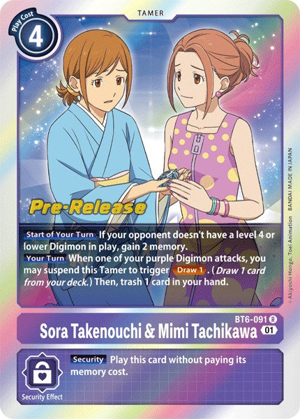 Sora Takenouchi & Mimi Tachikawa [BT6-091] [Double Diamond Pre-Release Cards] | Total Play