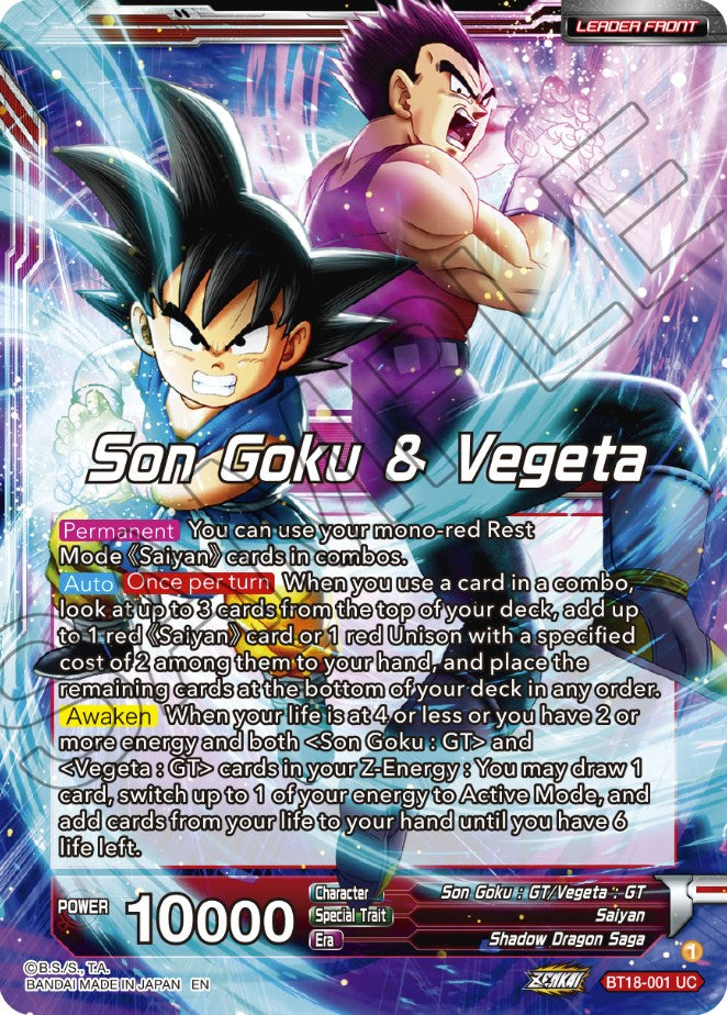 Son Goku & Vegeta // SS4 Son Goku & SS4 Vegeta, In It Together (BT18-001) [Dawn of the Z-Legends] | Total Play
