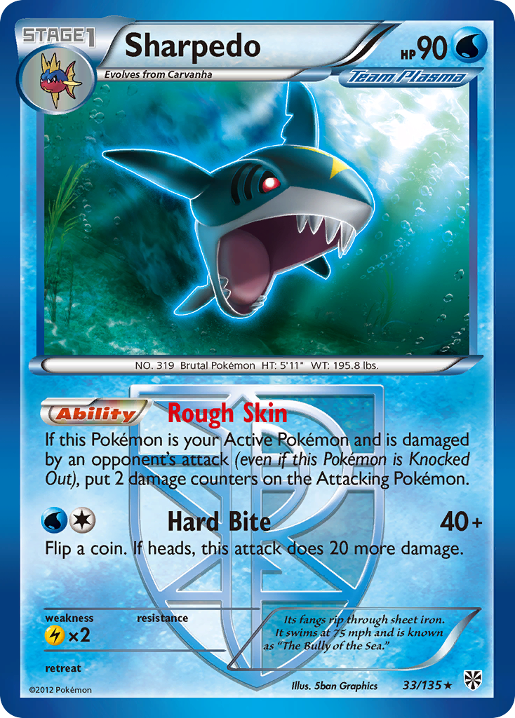 Sharpedo (33/135) [Black & White: Plasma Storm] | Total Play