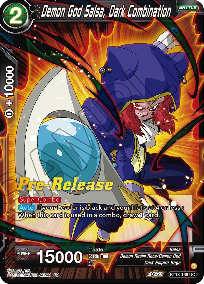 Demon God Salsa, Dark Combination (BT18-136) [Dawn of the Z-Legends Prerelease Promos] | Total Play