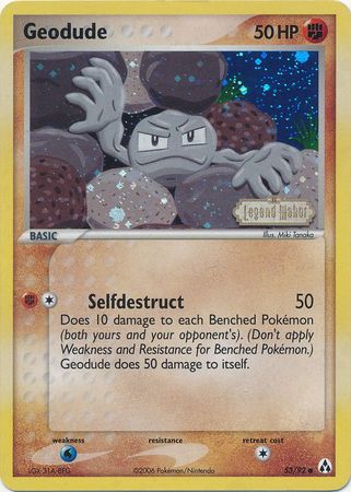 Geodude (53/92) (Stamped) [EX: Legend Maker] | Total Play