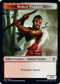 Human Warrior // Food (18) Double-Sided Token [Throne of Eldraine Tokens] | Total Play