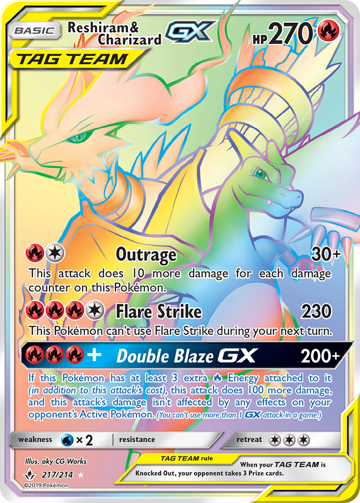 Reshiram & Charizard GX (217/214) [Sun & Moon: Unbroken Bonds] | Total Play