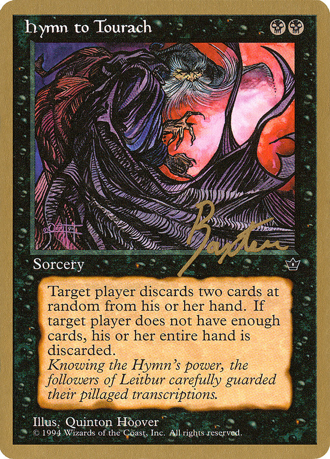 Hymn to Tourach (Cloak) (George Baxter) [Pro Tour Collector Set] | Total Play