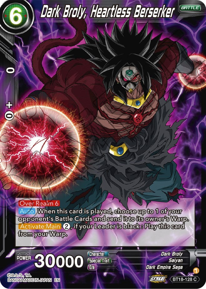 Dark Broly, Heartless Berserker (BT18-128) [Dawn of the Z-Legends] | Total Play