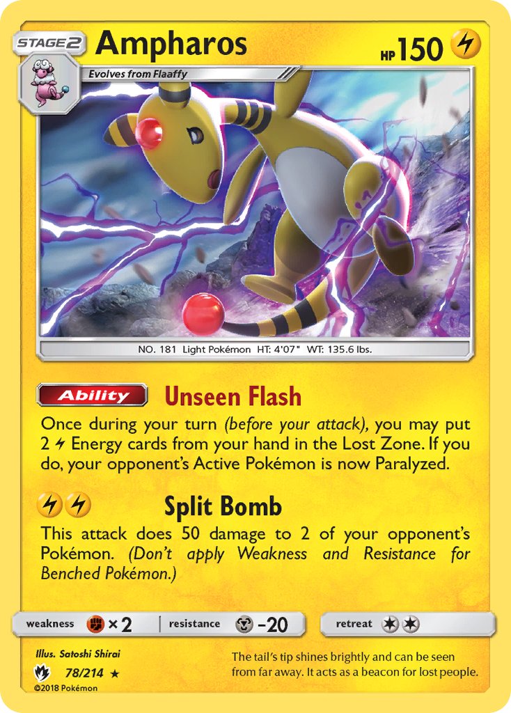 Ampharos (78/214) (Theme Deck Exclusive) [Sun & Moon: Lost Thunder] | Total Play