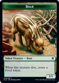 Boar // Food (15) Double-Sided Token [Throne of Eldraine Tokens] | Total Play