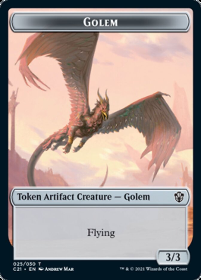 Golem (025) // Thopter Double-Sided Token [Commander 2021 Tokens] | Total Play