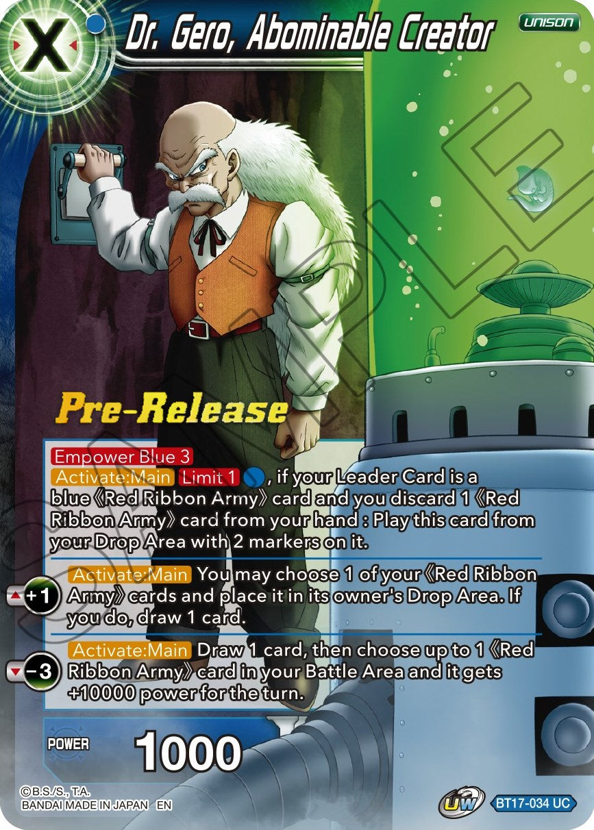 Dr. Gero, Abominable Creator (BT17-034) [Ultimate Squad Prerelease Promos] | Total Play