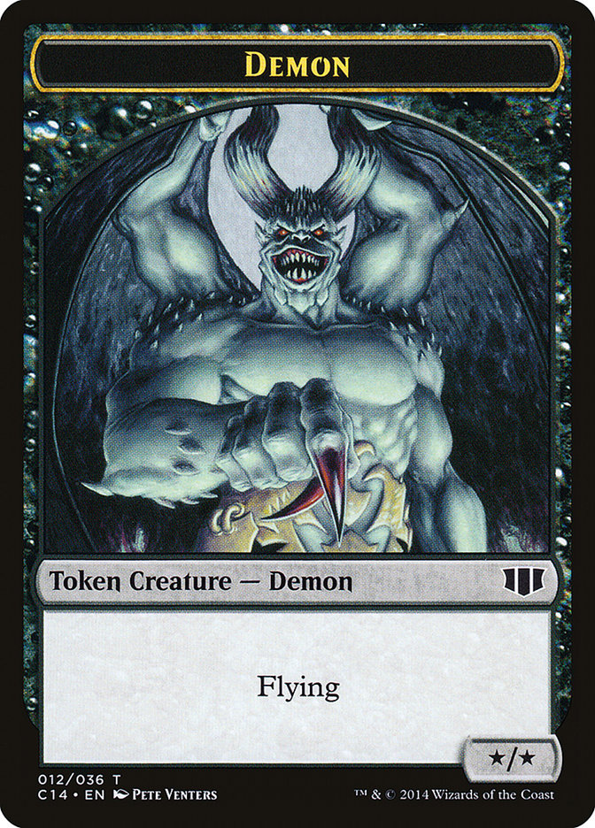 Demon (012/036) // Zombie (016/036) Double-Sided Token [Commander 2014 Tokens] | Total Play