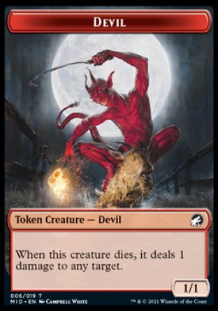 Wolf // Devil Double-Sided Token [Innistrad: Midnight Hunt Tokens] | Total Play