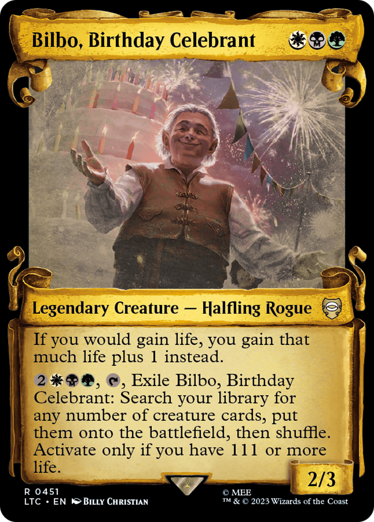 Bilbo, Birthday Celebrant [The Lord of the Rings: Tales of Middle-Earth Commander Showcase Scrolls] | Total Play