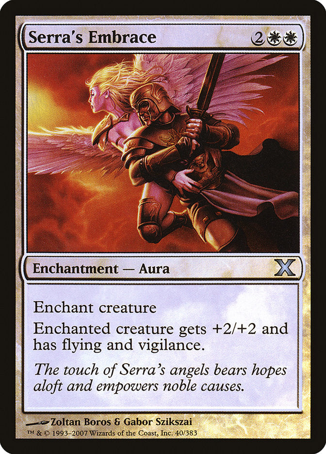 Serra's Embrace (Premium Foil) [Tenth Edition] | Total Play
