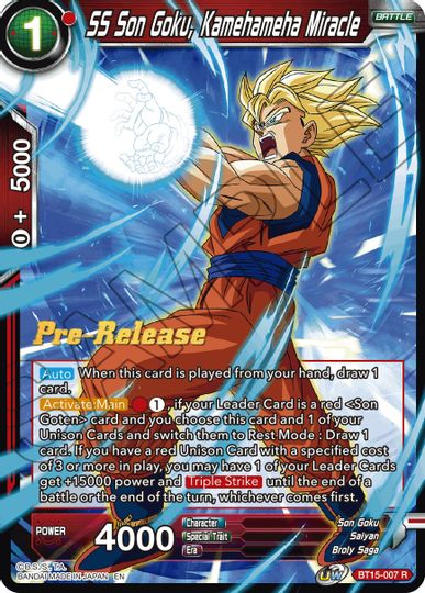 SS Son Goku, Kamehameha Miracle (BT15-007) [Saiyan Showdown Prerelease Promos] | Total Play