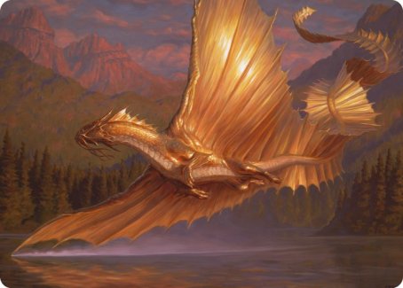 Adult Gold Dragon Art Card [Dungeons & Dragons: Adventures in the Forgotten Realms Art Series] | Total Play