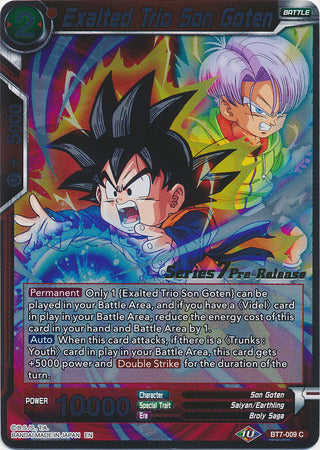 Exalted Trio Son Goten (BT7-009_PR) [Assault of the Saiyans Prerelease Promos] | Total Play