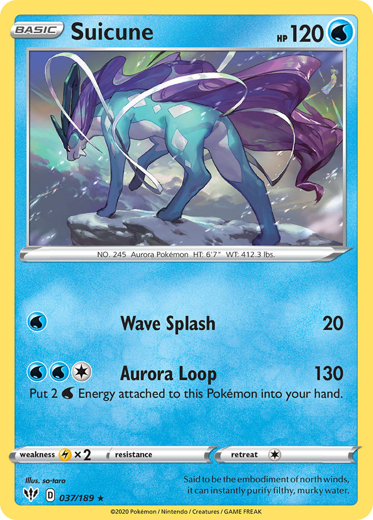 Suicune (037/189) (Theme Deck Exclusive) [Sword & Shield: Darkness Ablaze] | Total Play