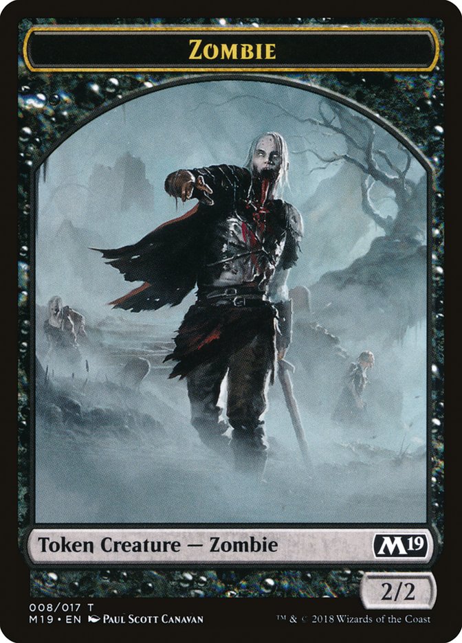 Knight // Zombie Double-Sided Token (Game Night) [Core Set 2019 Tokens] | Total Play