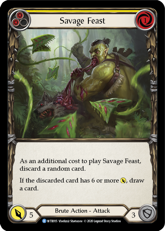 Savage Feast (Yellow) [U-WTR015] (Welcome to Rathe Unlimited)  Unlimited Rainbow Foil | Total Play