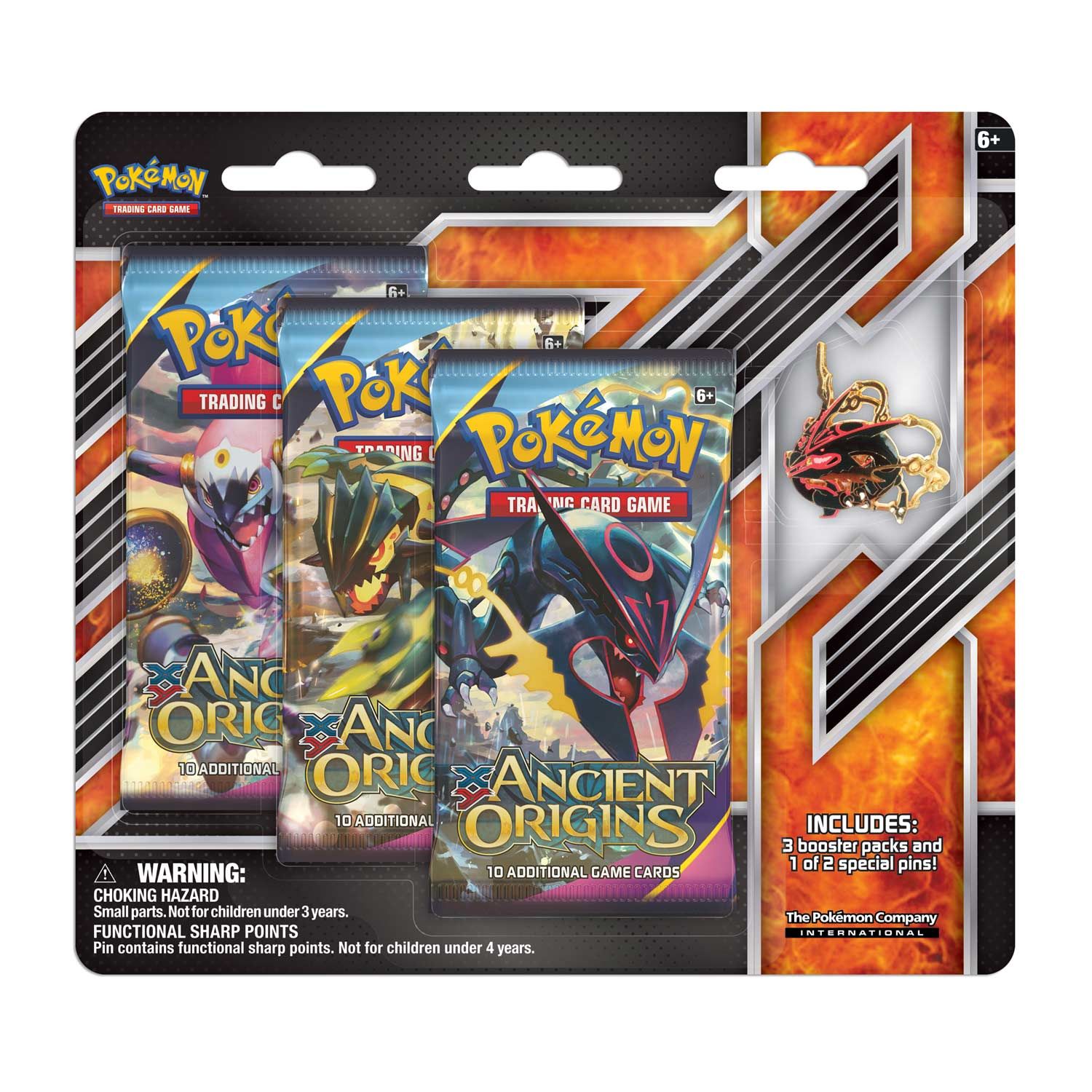 XY: Ancient Origins - Collector's Pin 3-Pack Blister (Shiny Mega Rayquaza) | Total Play