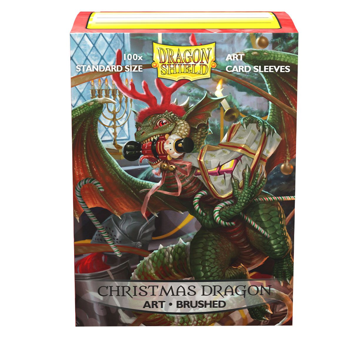 Dragon Shield: Standard 100ct Brushed Art Sleeves - Christmas Dragon (2020) | Total Play