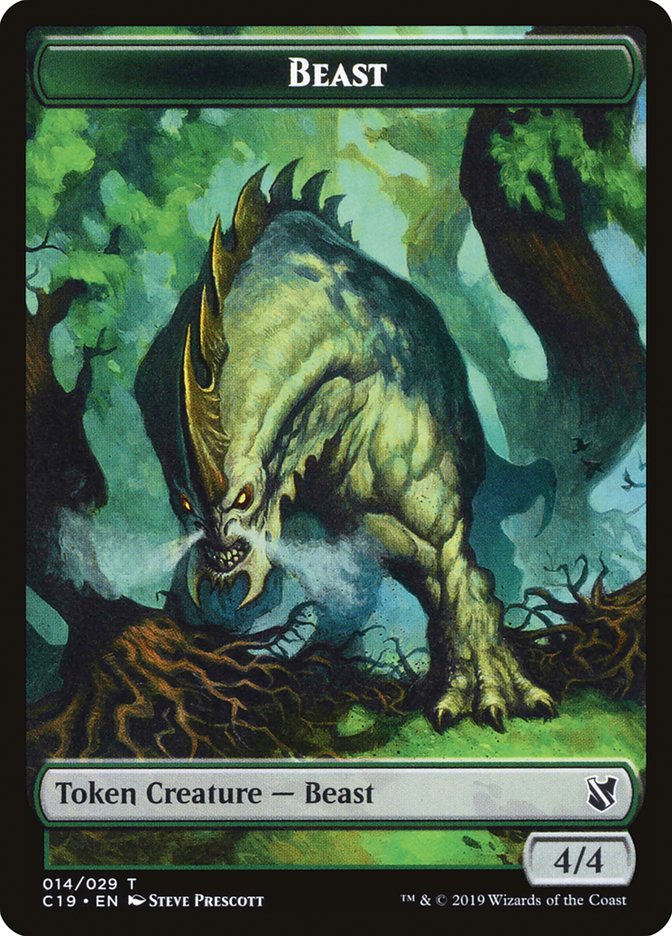 Beast (014) // Wurm Double-Sided Token [Commander 2019 Tokens] | Total Play