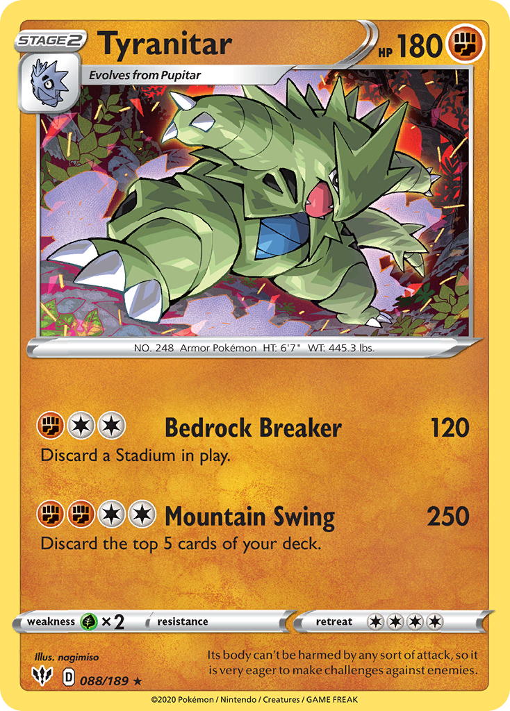 Tyranitar (088/189) [Sword & Shield: Darkness Ablaze] | Total Play