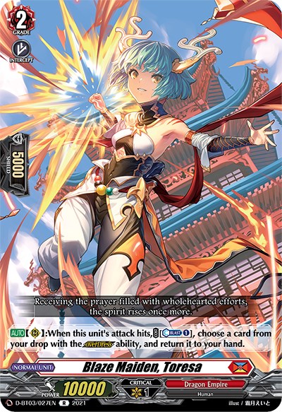 Blaze Maiden, Toresa (D-BT03/027EN) [Advance of Intertwined Stars] | Total Play