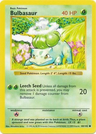 Bulbasaur (44/102) [Base Set Shadowless Unlimited] | Total Play