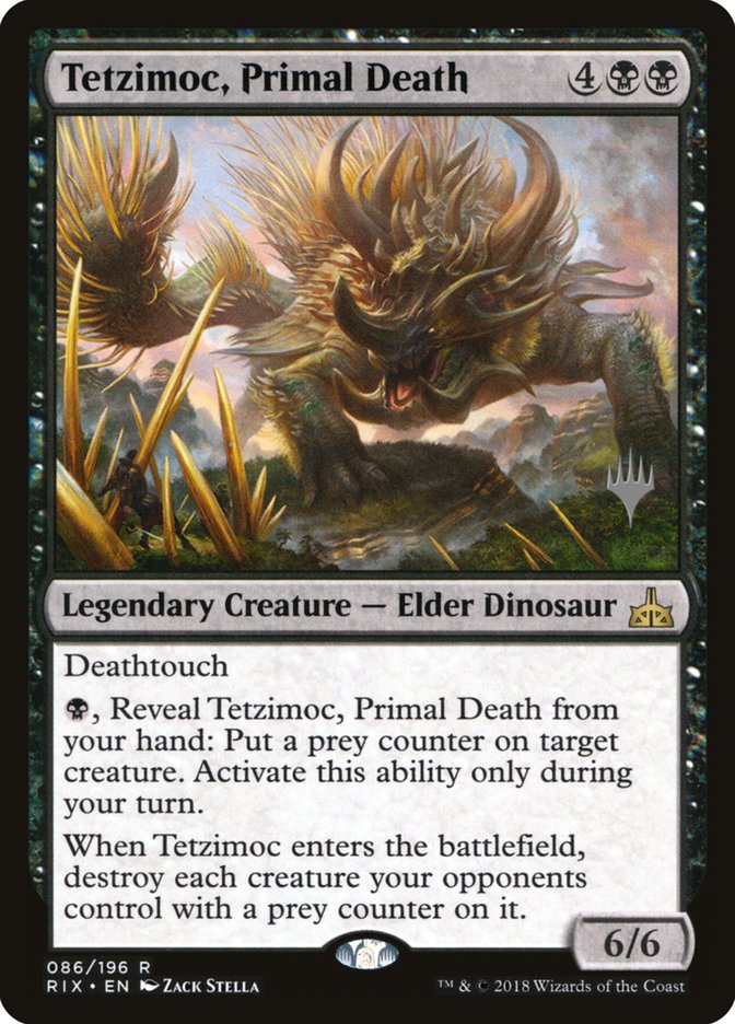 Tetzimoc, Primal Death (Promo Pack) [Rivals of Ixalan Promos] | Total Play