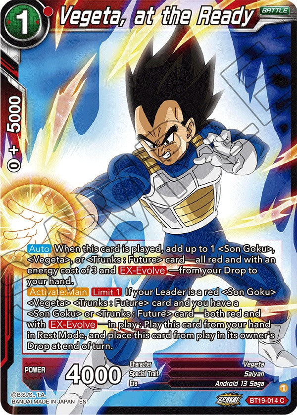 Vegeta, at the Ready (BT19-014) [Fighter's Ambition] | Total Play