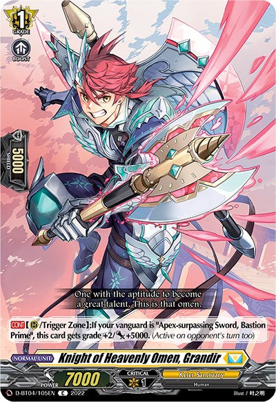 Knight of Heavenly Omen, Grandir (D-BT04/105EN) [Awakening of Chakrabarthi] | Total Play