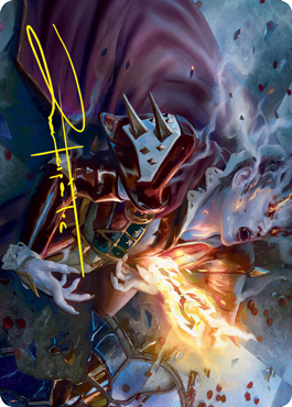 Flame-Blessed Bolt Art Card (Gold-Stamped Signature) [Innistrad: Crimson Vow Art Series] | Total Play