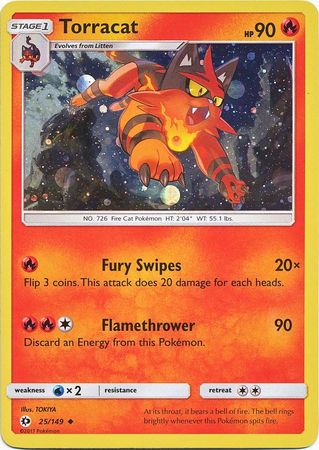 Torracat (25/149) (Cosmos Holo) [Sun & Moon: Base Set] | Total Play