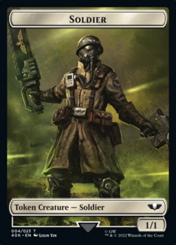 Soldier (004) // Arco-Flagellant Double-Sided Token (Surge Foil) [Warhammer 40,000 Tokens] | Total Play