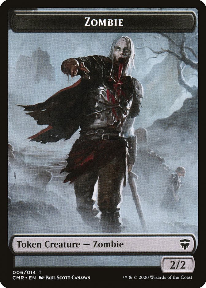 Elf Warrior // Zombie Double-Sided Token [Commander Legends Tokens] | Total Play