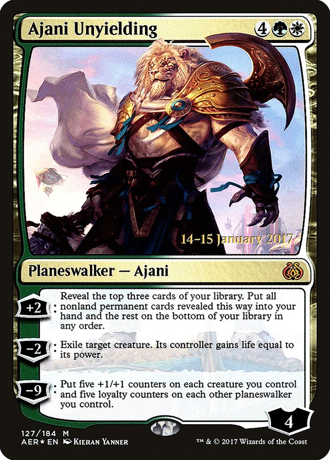 Ajani Unyielding [Aether Revolt Prerelease Promos] | Total Play