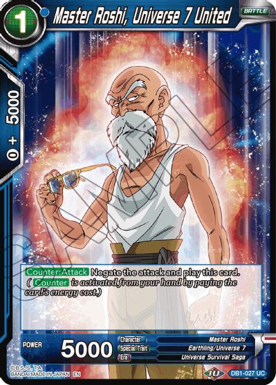 Master Roshi, Universe 7 United (Reprint) (DB1-027) [Battle Evolution Booster] | Total Play