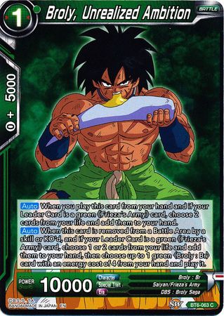 Broly, Unrealized Ambition (BT6-063) [Destroyer Kings] | Total Play