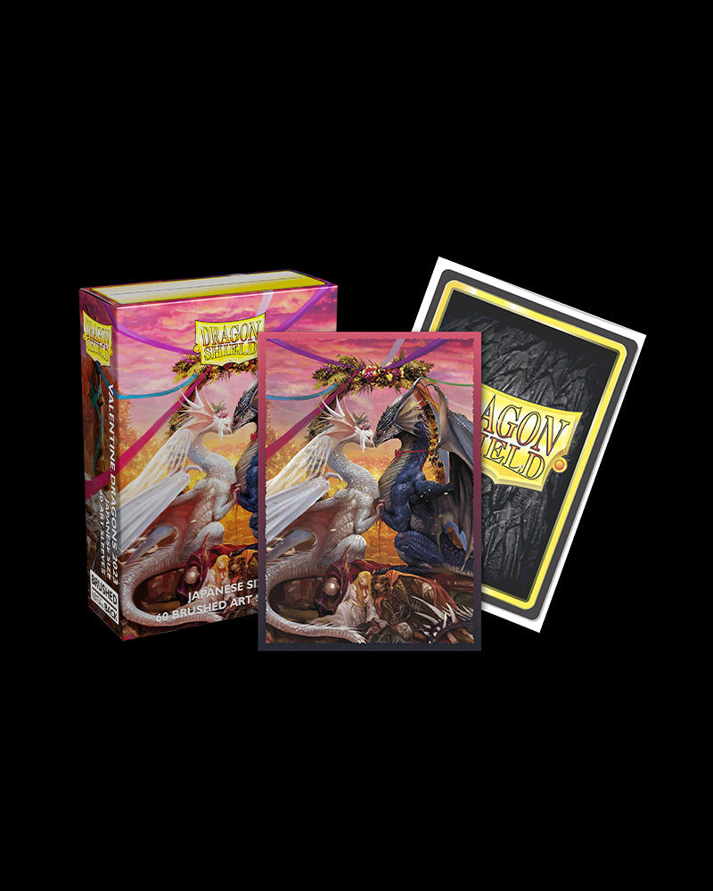 Dragon Shield: Japanese Size 60ct Brushed Art Sleeves - Valentine Dragons (2023) | Total Play