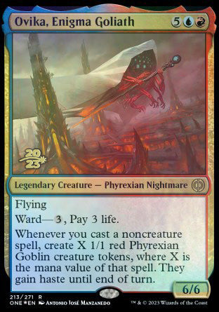 Ovika, Enigma Goliath [Phyrexia: All Will Be One Prerelease Promos] | Total Play