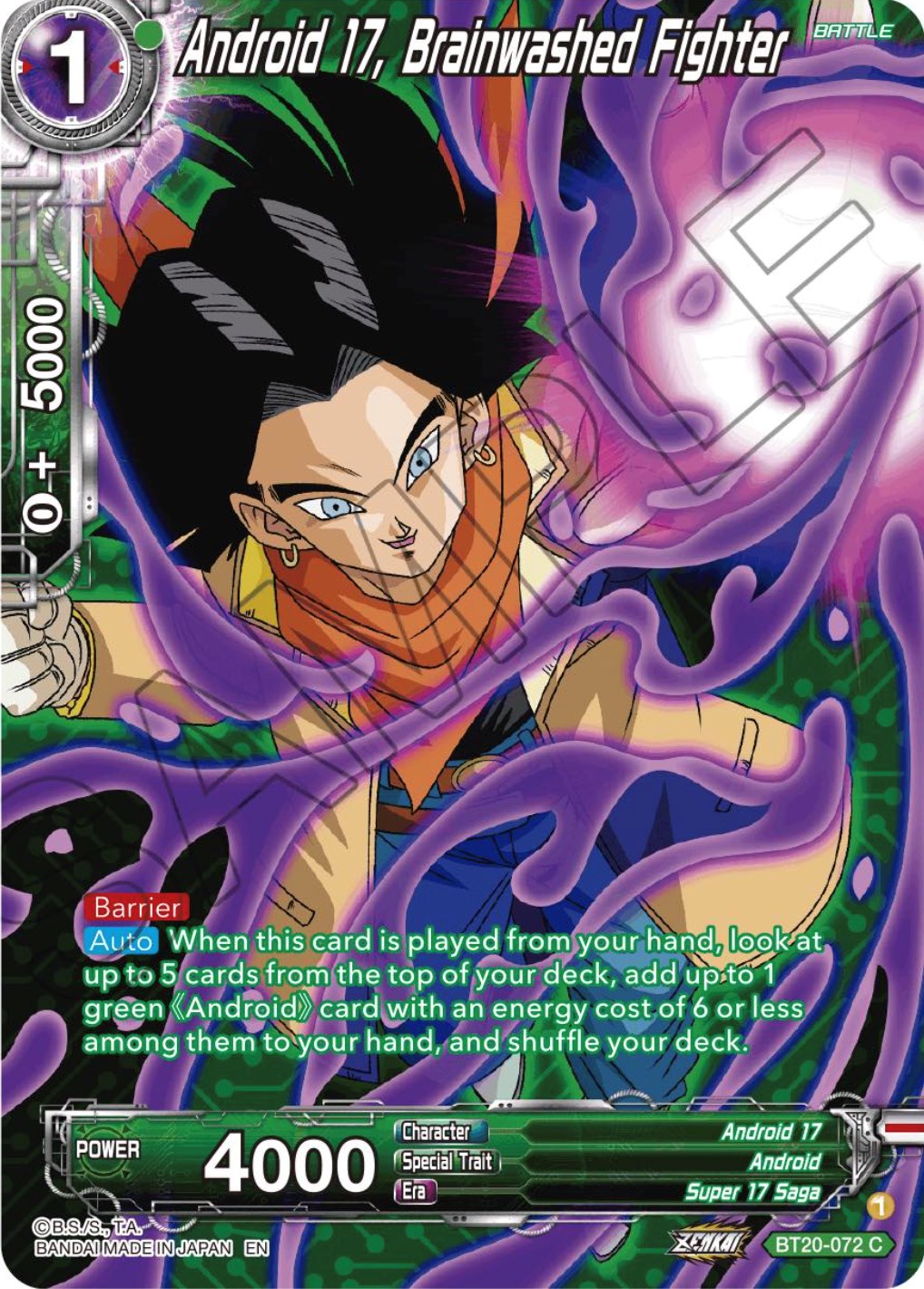 Android 17, Brainwashed Fighter (Silver Foil) (BT20-072) [Power Absorbed] | Total Play