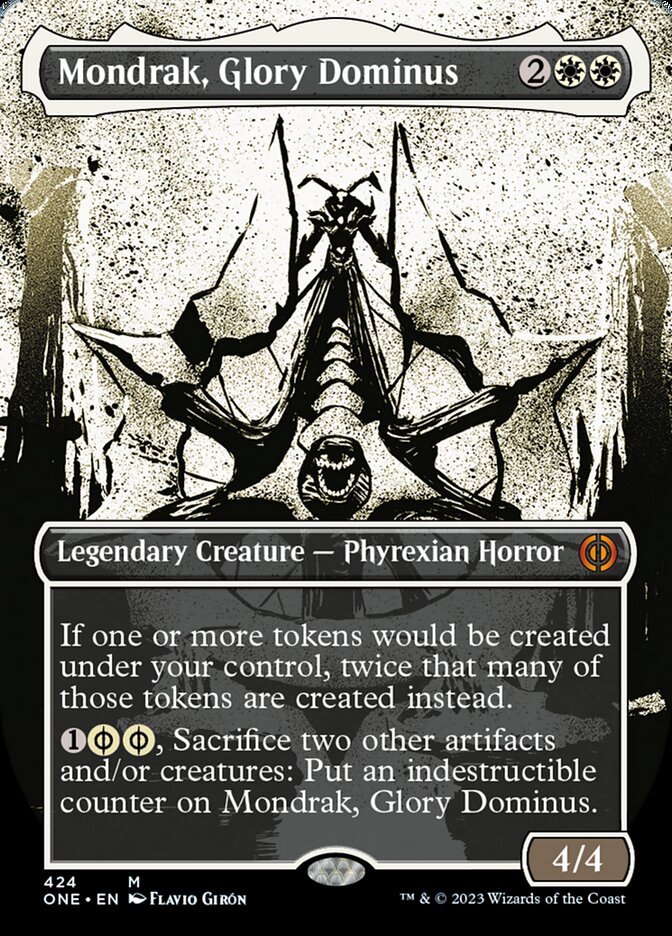 Mondrak, Glory Dominus (Borderless Ichor Step-and-Compleat Foil) [Phyrexia: All Will Be One] | Total Play