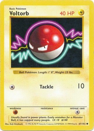 Voltorb (67/102) [Base Set Shadowless Unlimited] | Total Play